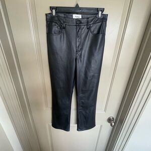 Pistola Black Faux Leather Straight leg Cropped Pants